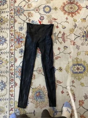 SPANX Black Faux Leather High-Rise Leggings